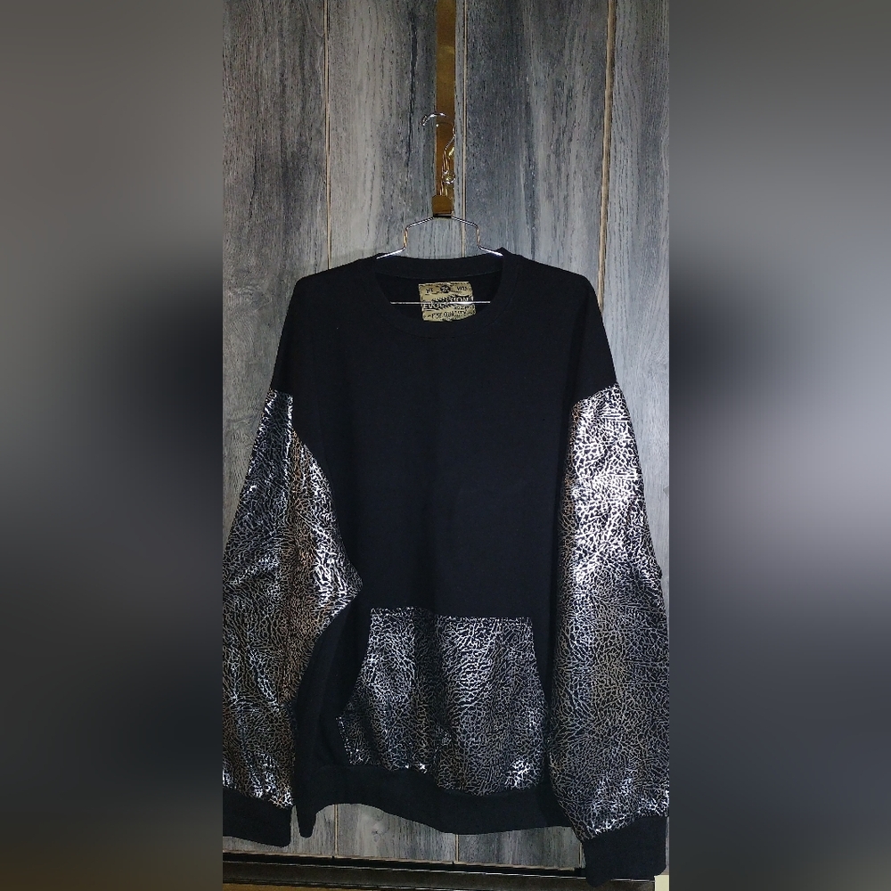 Black and Silver Animal Print Sweatshirt